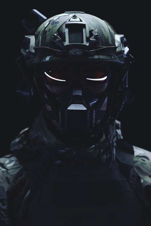 Soldier wearing the PGD ARCH ballistic helmet